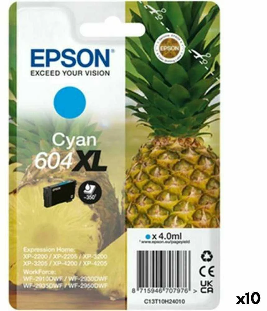 „Epson Ink Epson 604XL“ rašalo kasetė, 1 vnt. keičiama didelė (XL) našumo žalsvai mėlyna
