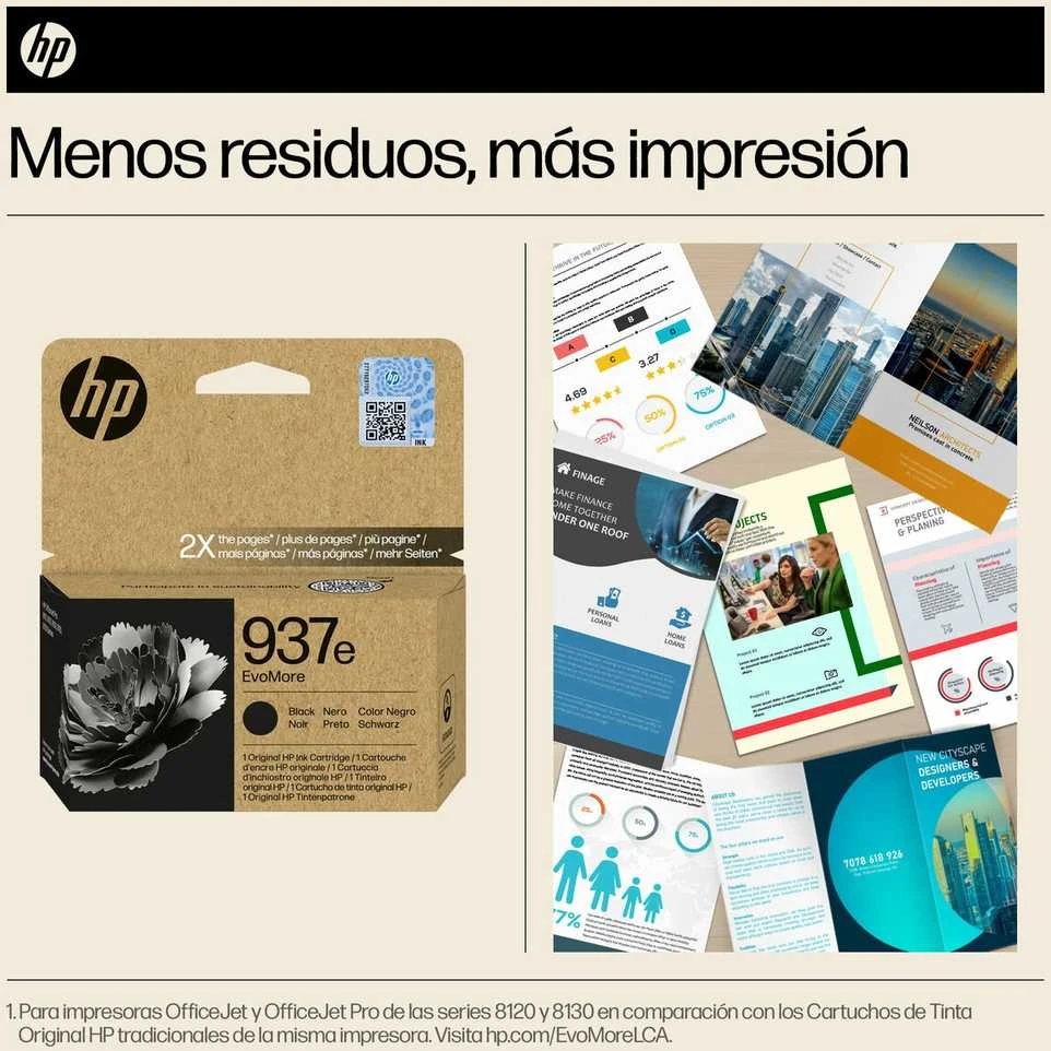 HP 937 juoda Instant Ink EVOMORE