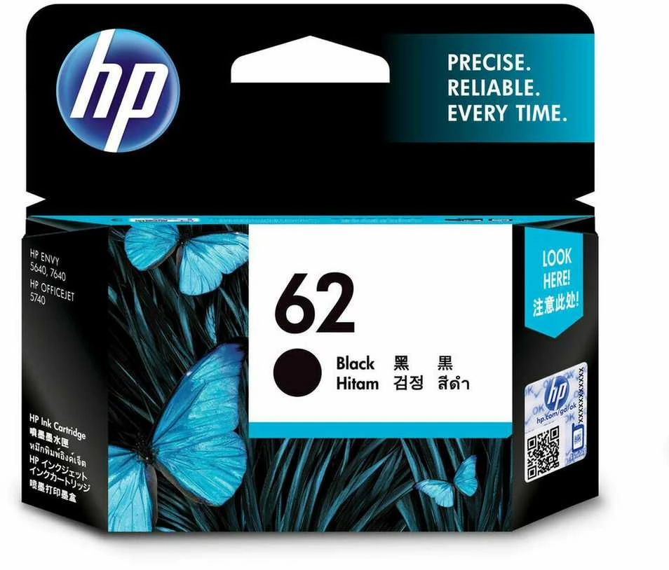 Hewlett Packard (HP) HP 62 Juodas originalus rašalo kasetė
