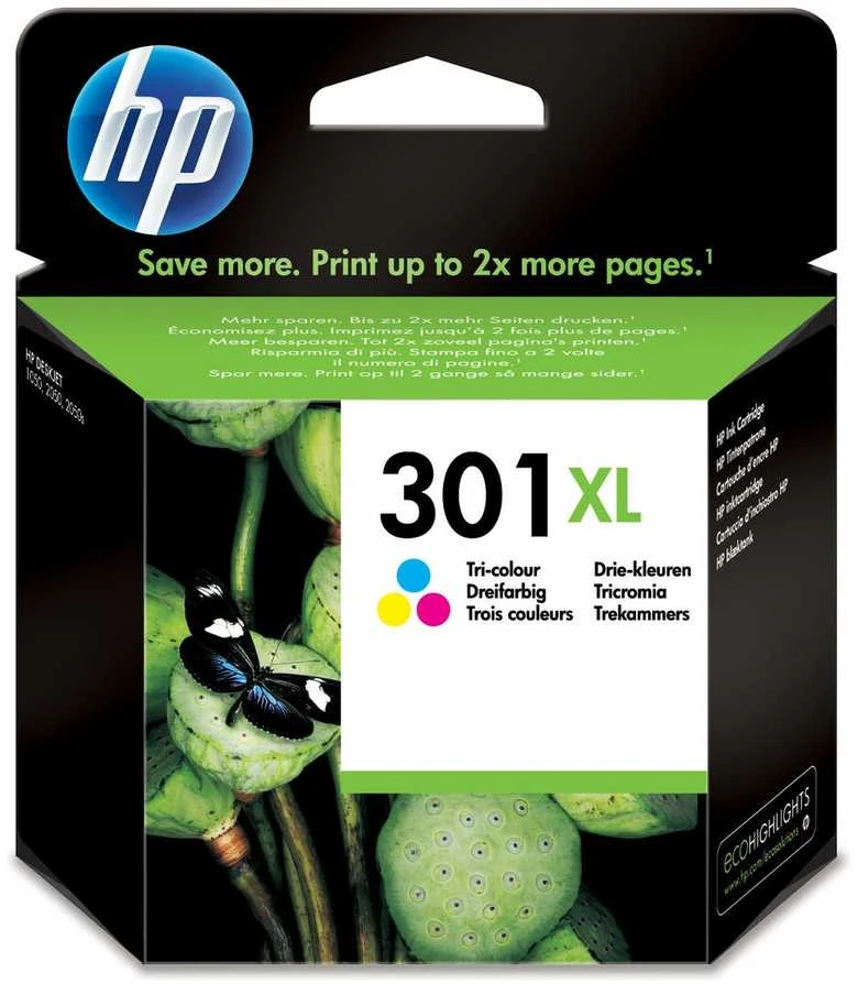 Hewlett Packard (HP) HP 301XL Tri-color (CH564EE) Rašalinė kasetė, CMY