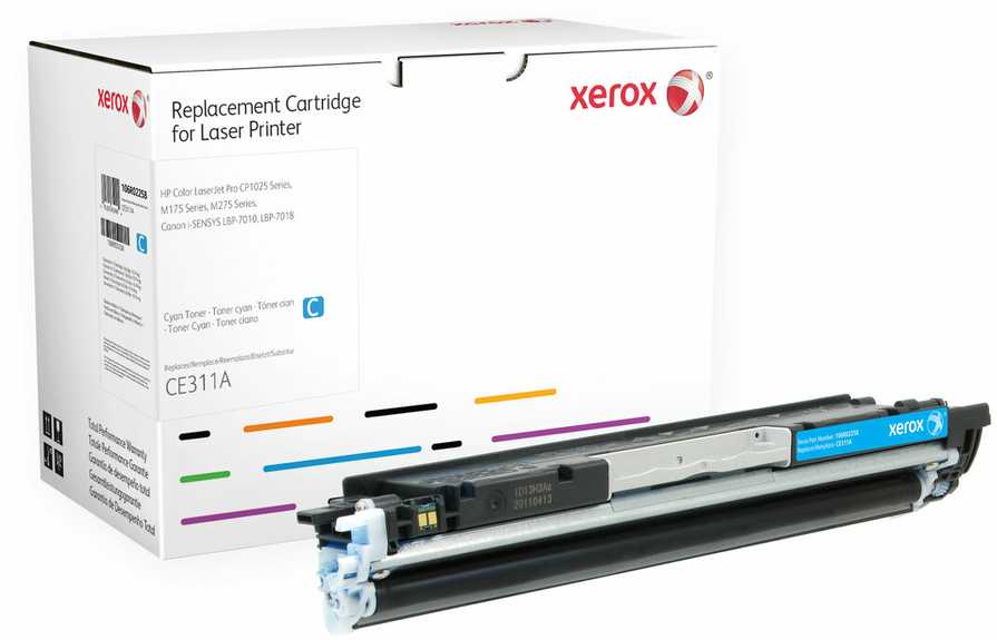 Xerox Cyan toner cartridge. Equivalent to HP CE311A. Compatible with HP Colour LaserJet 100 M175 MFP - Colour LaserJet CP1025 - 1100 pages - Cyan - 1 pc(s)