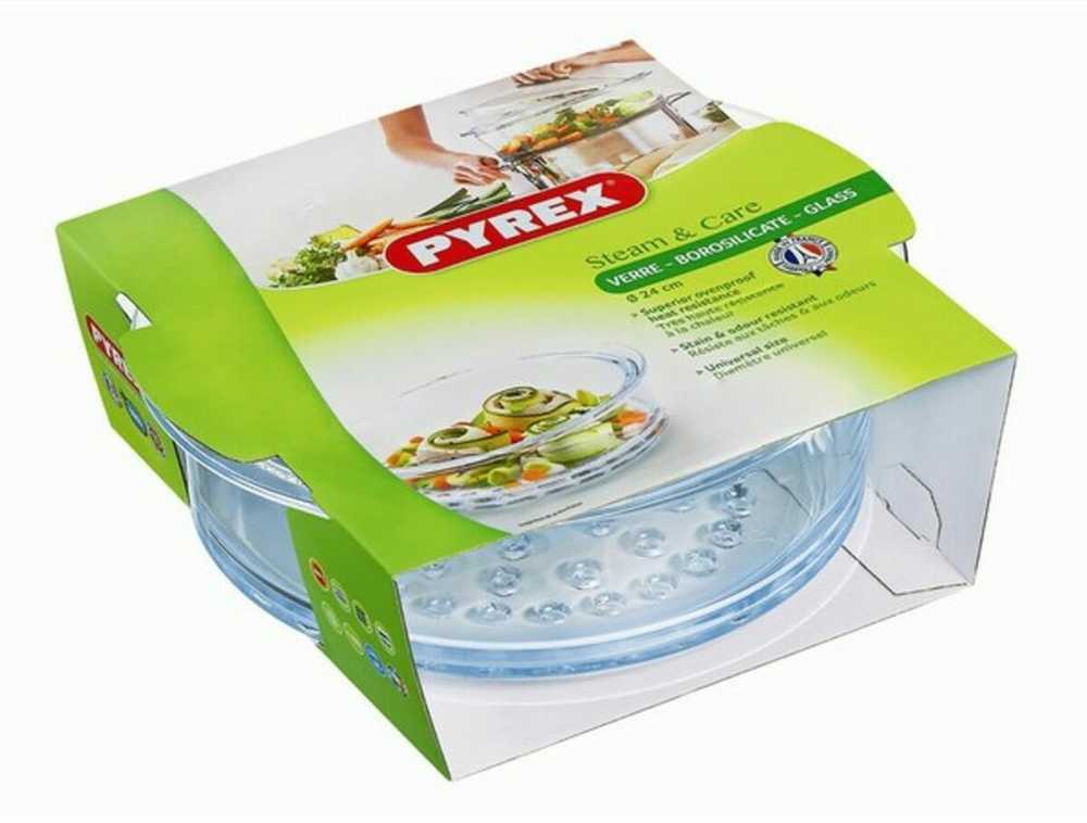 Pyrex STIKLINIS SIJETAS GARINIMO Įdėklui, KAIŠMAI ATSPARUS GARINIS 20cm 2L
