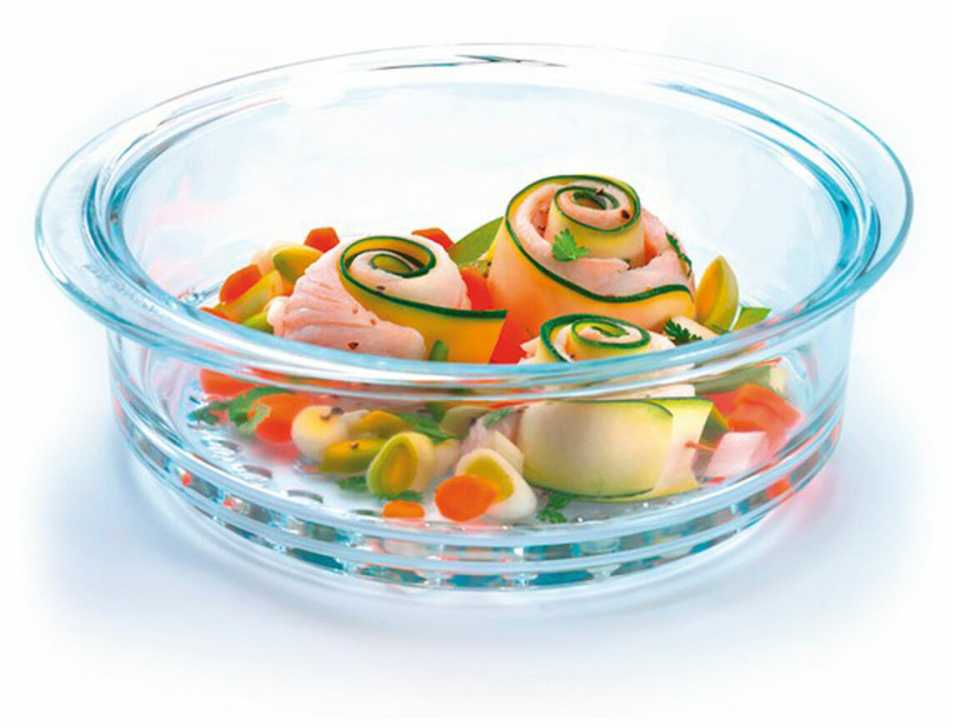 Pyrex STIKLINIS SIJETAS GARINIMO Įdėklui, KAIŠMAI ATSPARUS GARINIS 20cm 2L