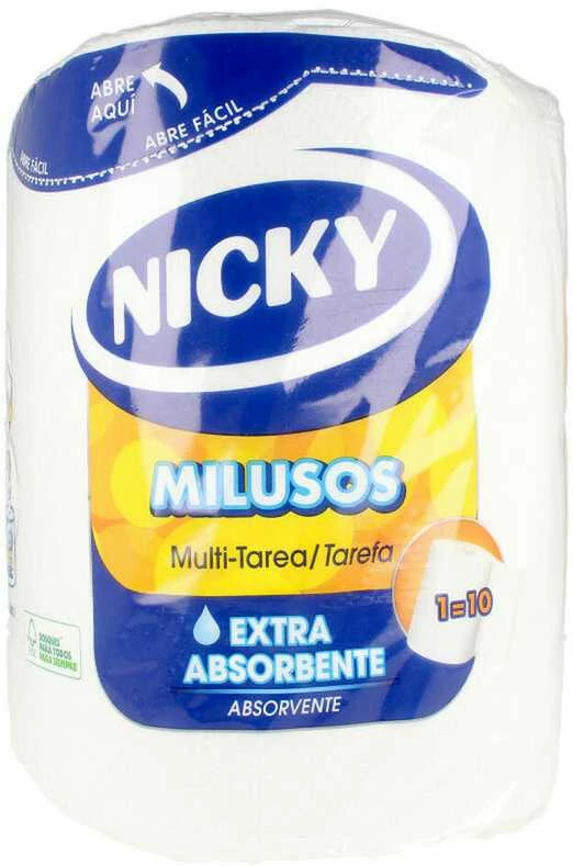 Nicky MULTIUSOS papel extra absorbente 1 = 10 rollos