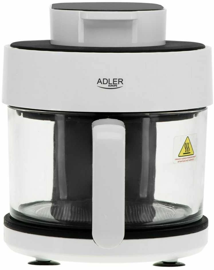 Gruzdintuvė Adler Air Fryer Orkaitė su stikliniu dubeniu | AD 6316 | Galia 1200 W | Talpa 3 L | Konvekcija | Baltas/Juodas