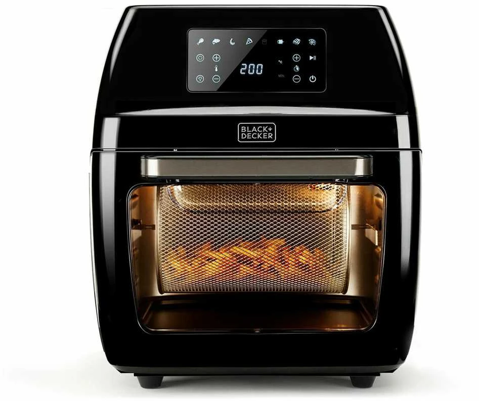 Gruzdintuvė Black & Decker Juodas & Decker Air fryer with orkaitė Juodas & Decker BXAFO1200E (1700W)