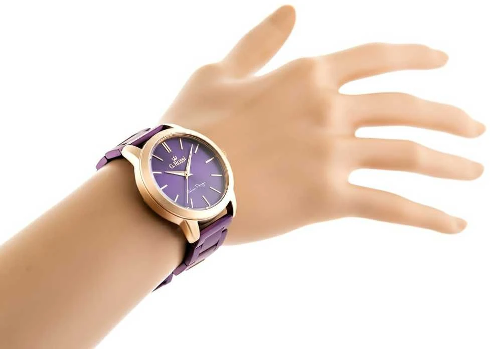 Pacific U27 rubber watch strap - light violetinė/auksinis - 22mm