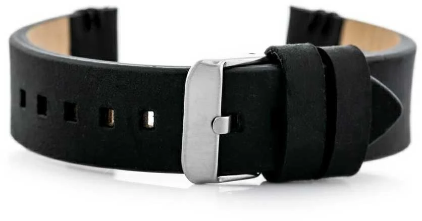 Pacific W110 leather watch strap - juodas - 22mm