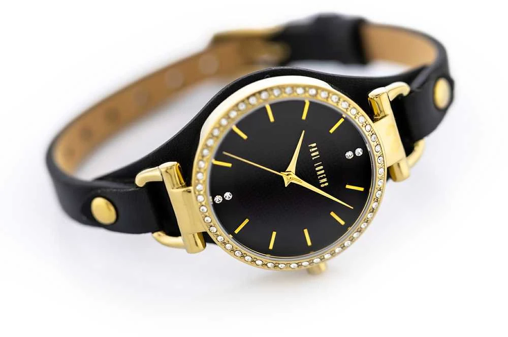 Pacific W110 leather watch strap - juodas/baltas - 22mm