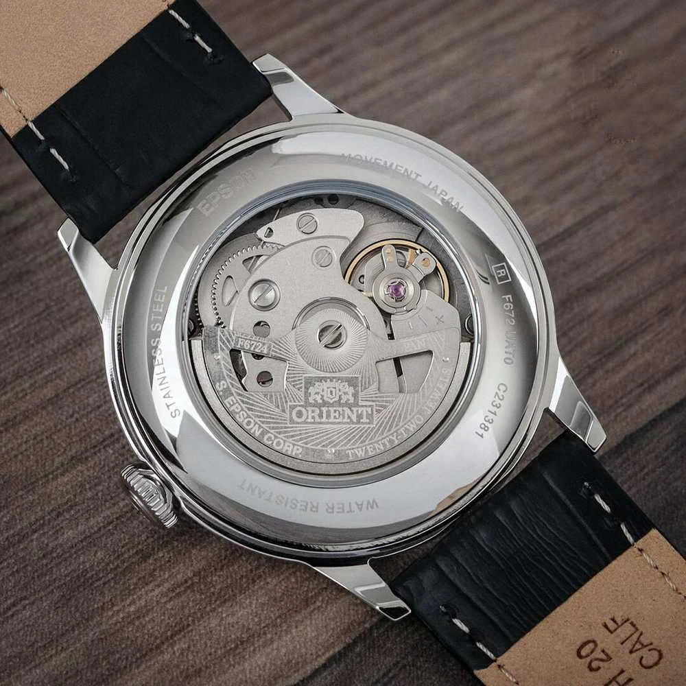 Pacific W34 leather watch strap - PREMIUM - juodas/juodas - 24mm