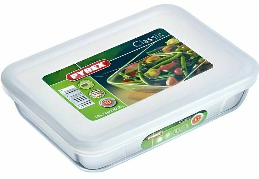 Kepkite ir orkaitėje atsparų patiekalą Šaldymas plastikiniu dangteliu 19 x 14 x 4 cm 0,8 l PYREX