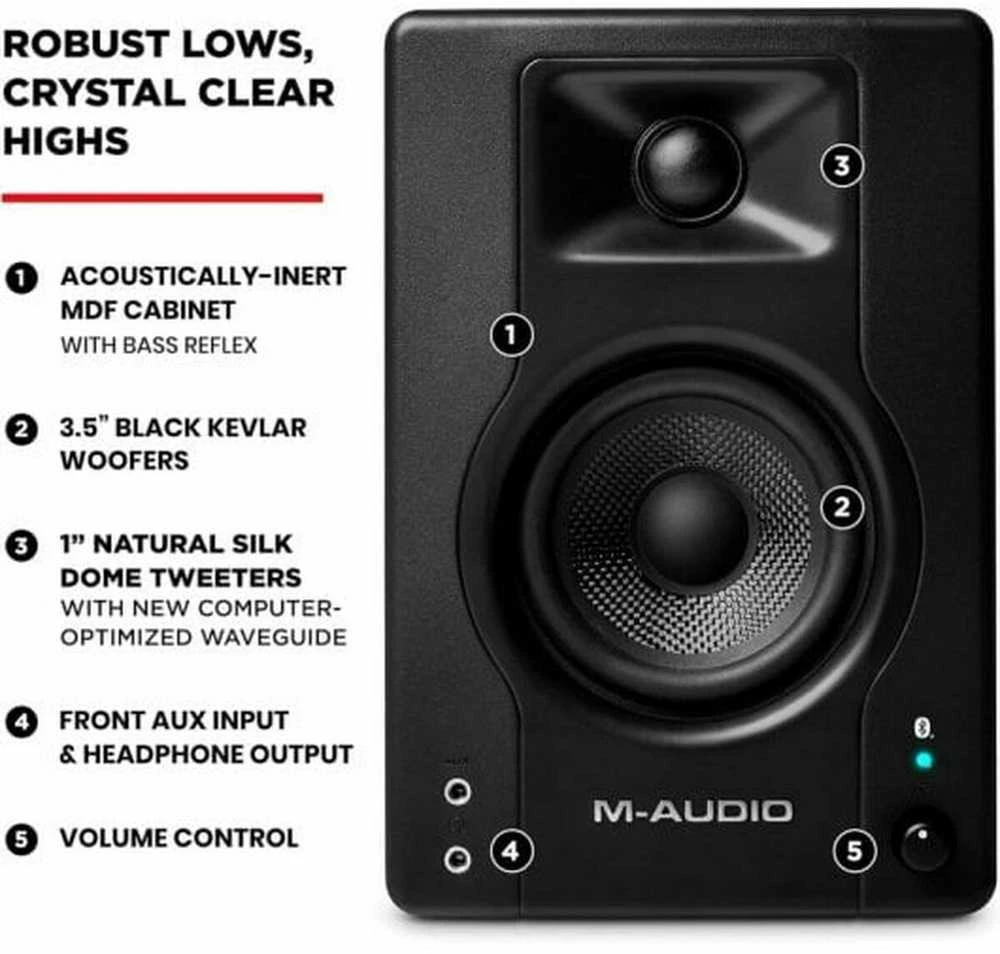 M-AUDIO BX3 BT 2x garsiakalbis Juodas Wired + Bluetooth 50 W