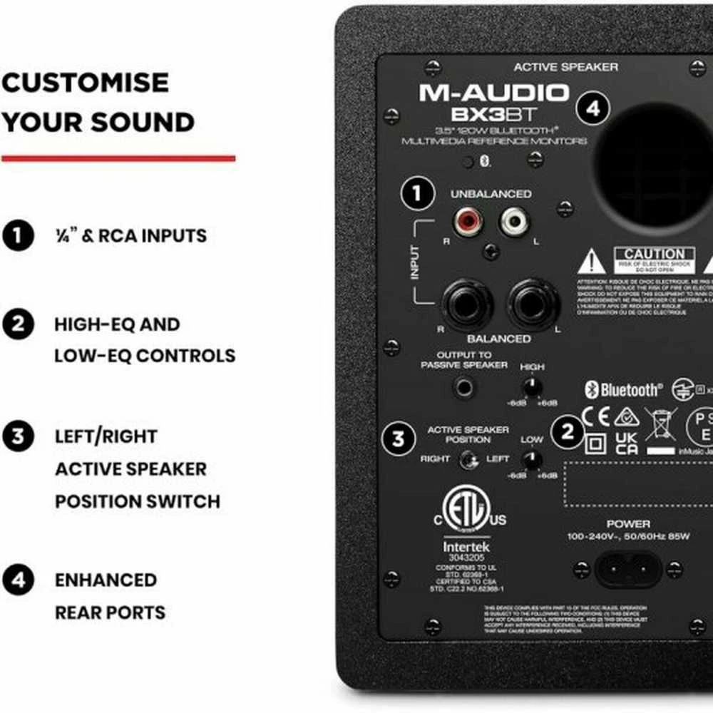 M-AUDIO BX3 BT 2x garsiakalbis Juodas Wired + Bluetooth 50 W