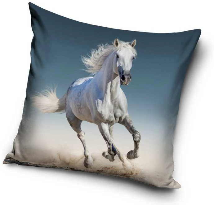 MCU Hvid hest pudebetræk 40 x 40 cm