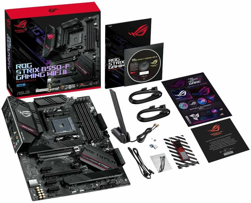 Pagrindinė plokštė ASUS AMD B550 SAM4/ATX/Memory DDR4/Atminties lizdai 4/3xPCI-Express 3.0 1x/1xPCI-Express 3.0 4x/1xPCI-Express 4.0 16x/2xM.2/STRIXB550-FGAMWIFIII