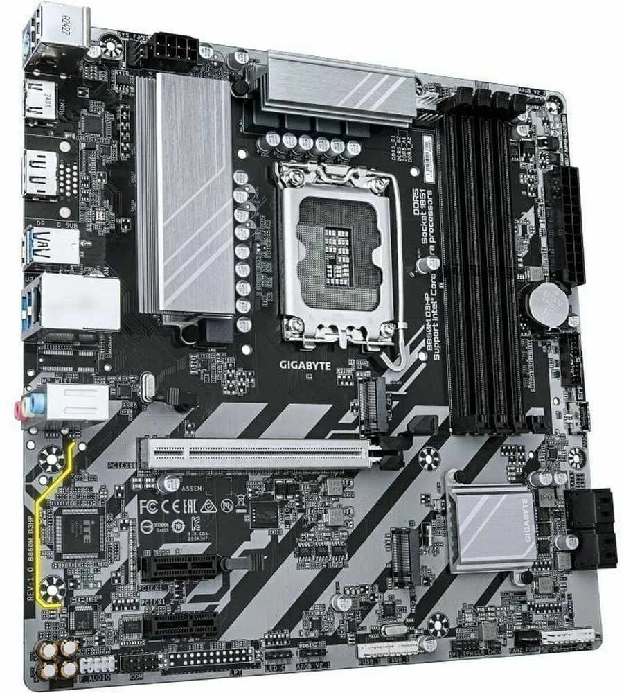 GIGABYTE B860M DS3H pagrindinė plokštė – Intel Core Ultra serijos procesoriai, 5+1+2+1 fazių VRM, iki 9066MHz DDR5, 1xPCIe 5.0 + 1xPCIe 4.0 M.2, 2.5GbE LAN, USB 3.2 Gen2