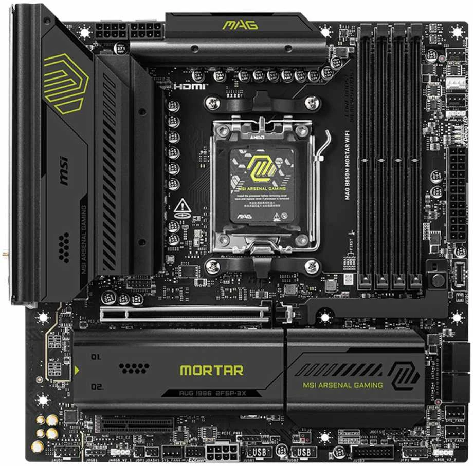 Pagrindinė plokštė MSI B850M GAMING PLUS WIFI | Procesorių šeima AMD | Procesoriaus lizdas AM5 | DDR5 | Palaikomos standžiojo disko sąsajos SATA, M.2 | SATA jungčių skaičius 4