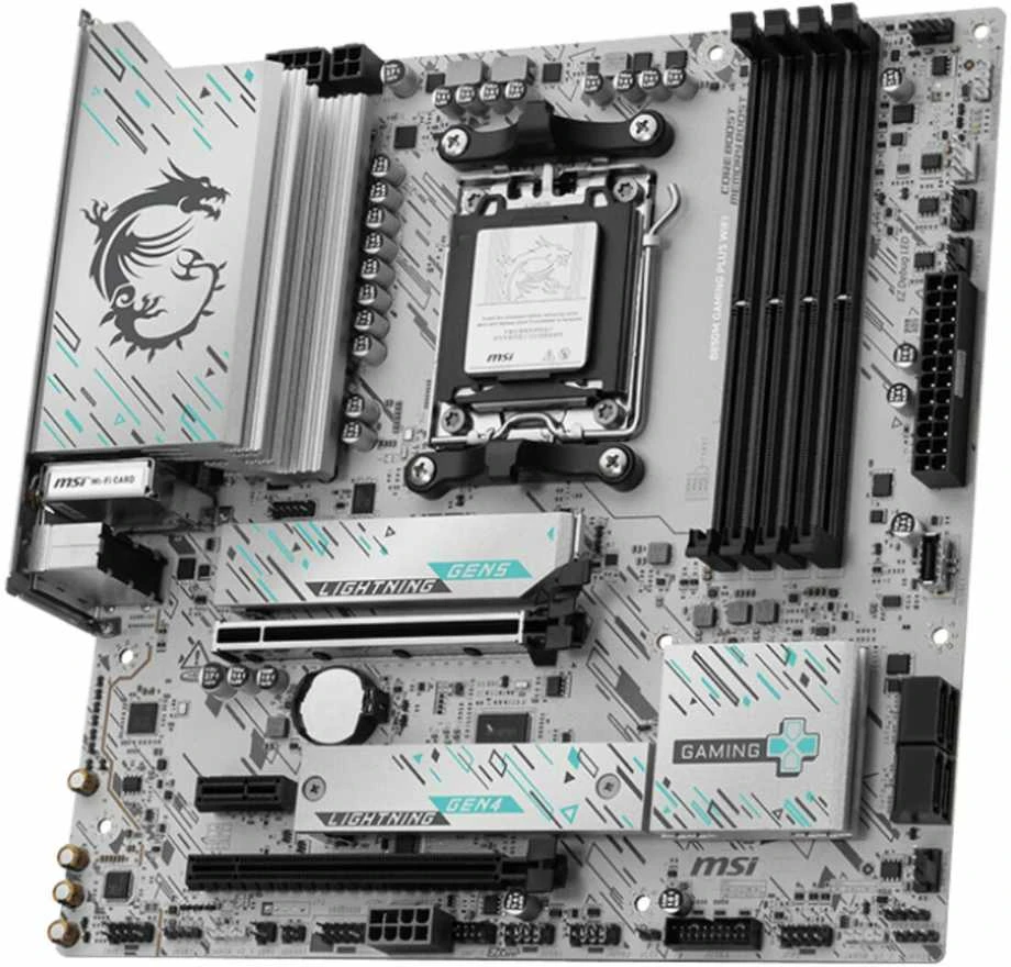 Pagrindinė plokštė MSI B850M GAMING PLUS WIFI6E | Procesorių šeima AMD | Procesoriaus lizdas AM5 | Palaikomos standžiojo disko sąsajos SATA, M.2 | SATA jungčių skaičius 4