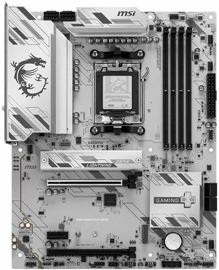 Pagrindinė plokštė MSI B850 GAMING PLUS WIFI6E | Procesorių šeima AMD | Procesoriaus lizdas AM5 | DDR5 | Palaikomos standžiojo disko sąsajos SATA, M.2 | SATA jungčių skaičius 4