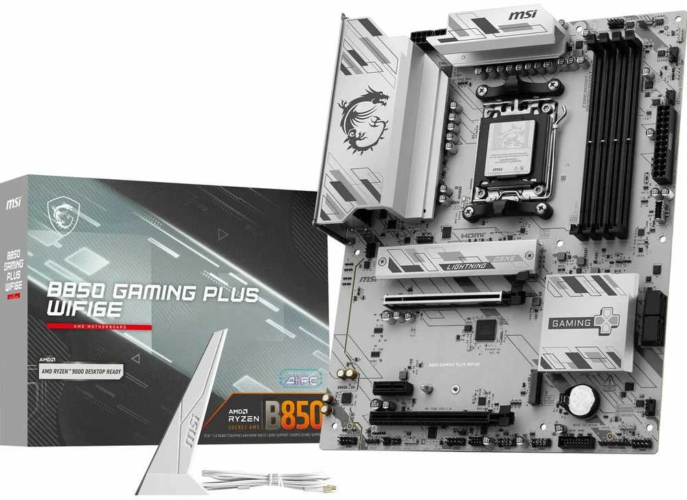 Pagrindinė plokštė MSI B850 GAMING PLUS WIFI6E | Procesorių šeima AMD | Procesoriaus lizdas AM5 | DDR5 | Palaikomos standžiojo disko sąsajos SATA, M.2 | SATA jungčių skaičius 4
