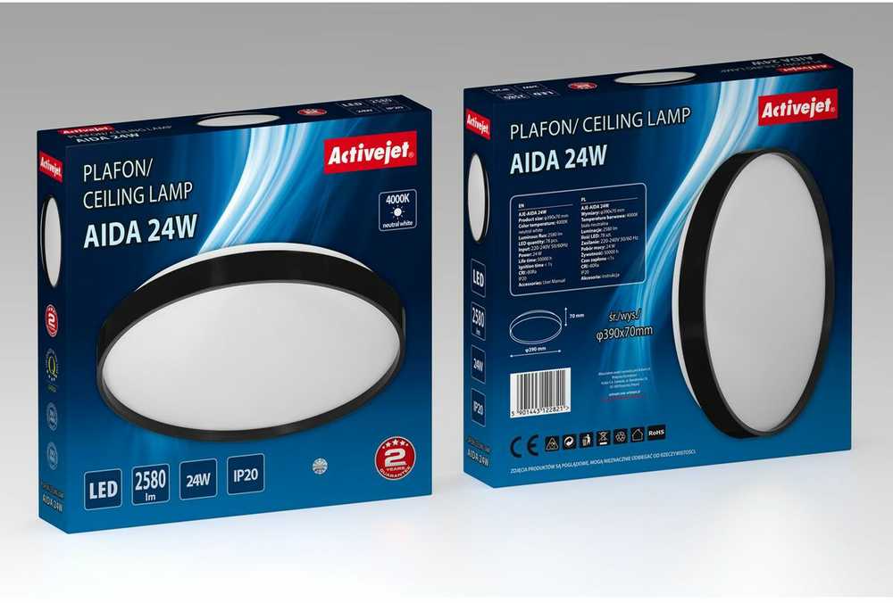 Lubinis šviestuvas Lubų Šviestuvas - Activejet AJE-AIDA 24W 2580lm 4000K 39cm