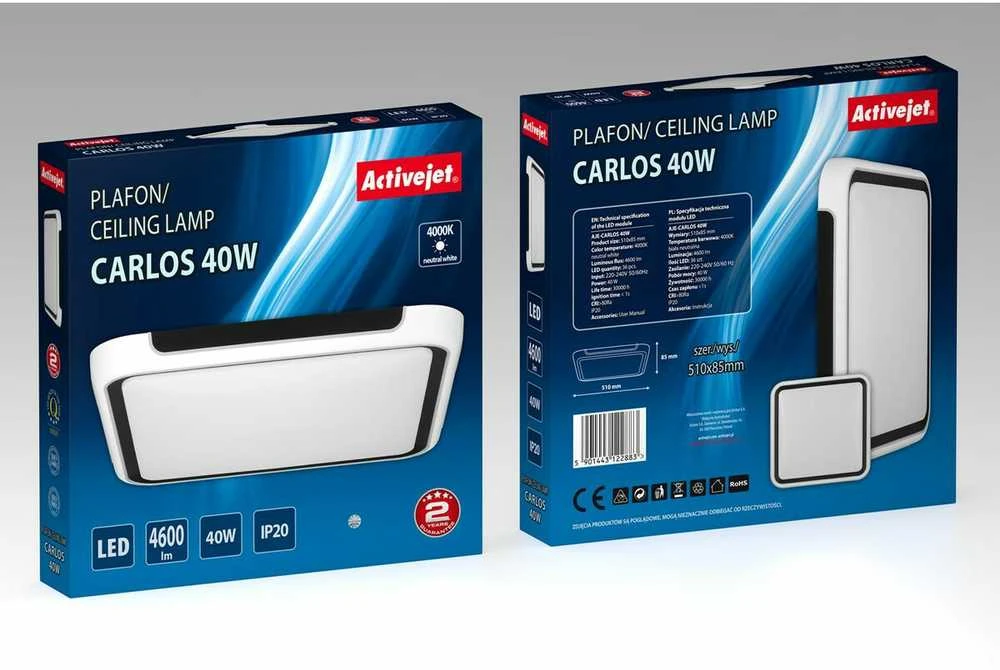Lubinis Šviestuvas - Activejet LED 40W