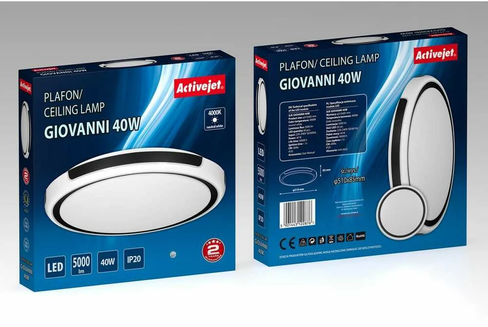 Lubinis Šviestuvas - Activejet LED 40W