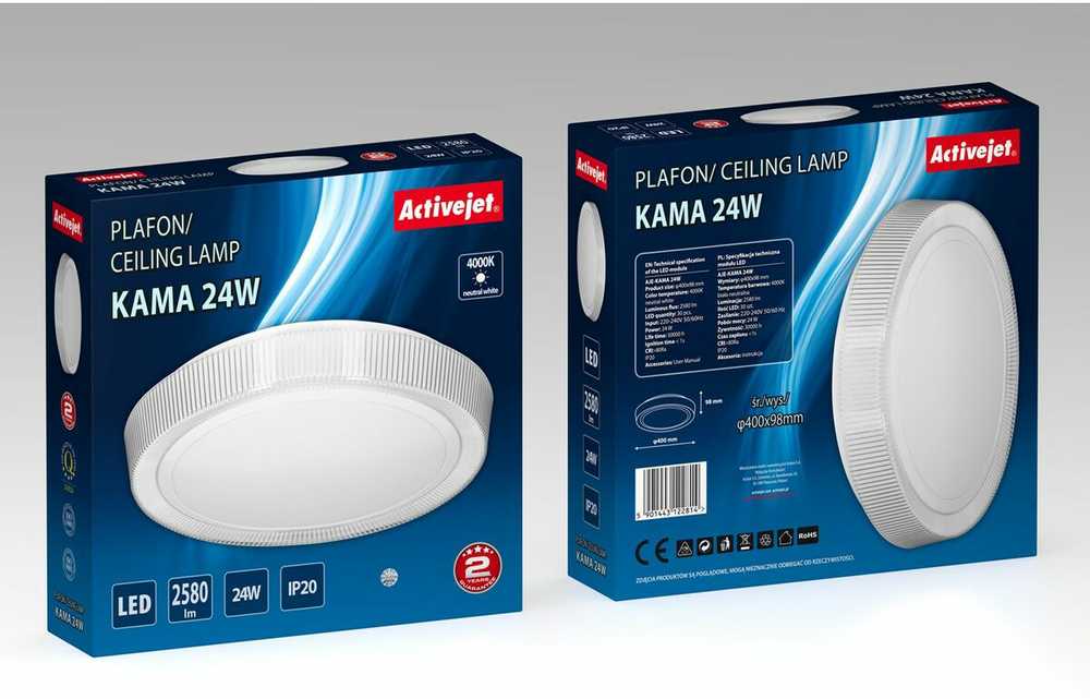 Lubinis šviestuvas Lubų Šviestuvas - Activejet LED Plafond Aje-kama 24w