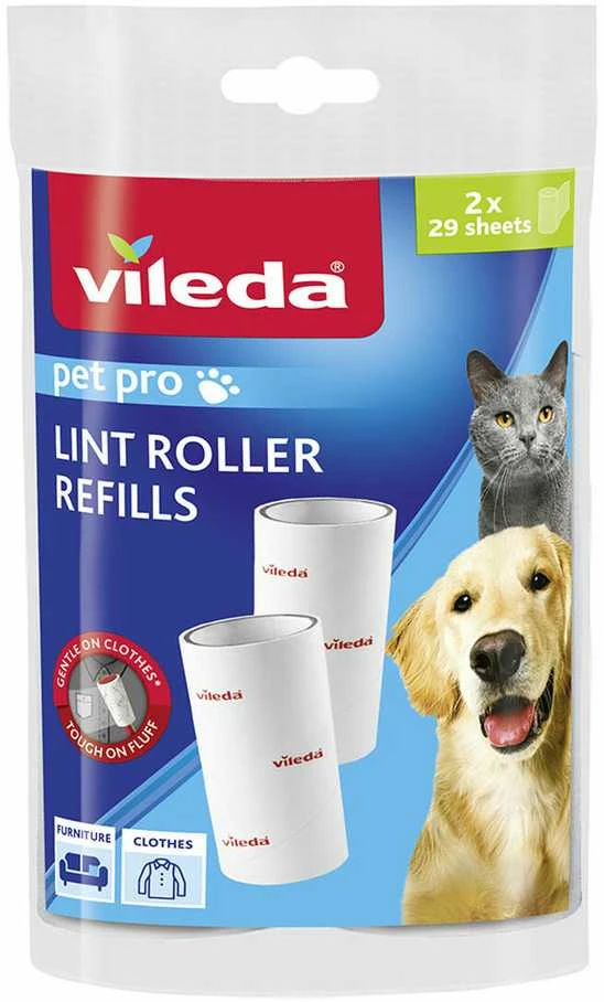 Drabužių valymo ritinėlio papildymas Vileda PET PRO, 2 vnt.