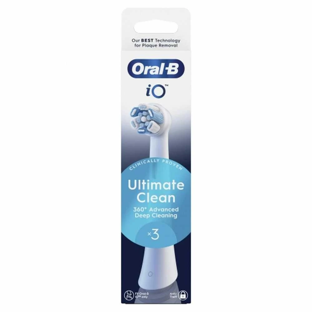 „Oral B iO“ serijos „Ultimate Clean“ keičiamos dantų šepetėlio galvutės – baltos – 3 vnt.
