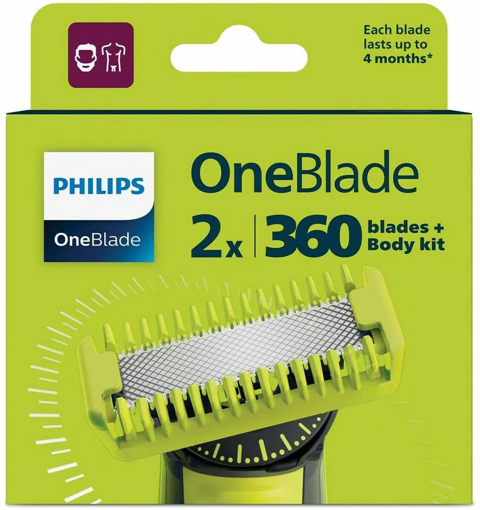 PHILIPS ONEBLADE FACE&BODY 360 VAIHTOTERÄT, 2-PACK