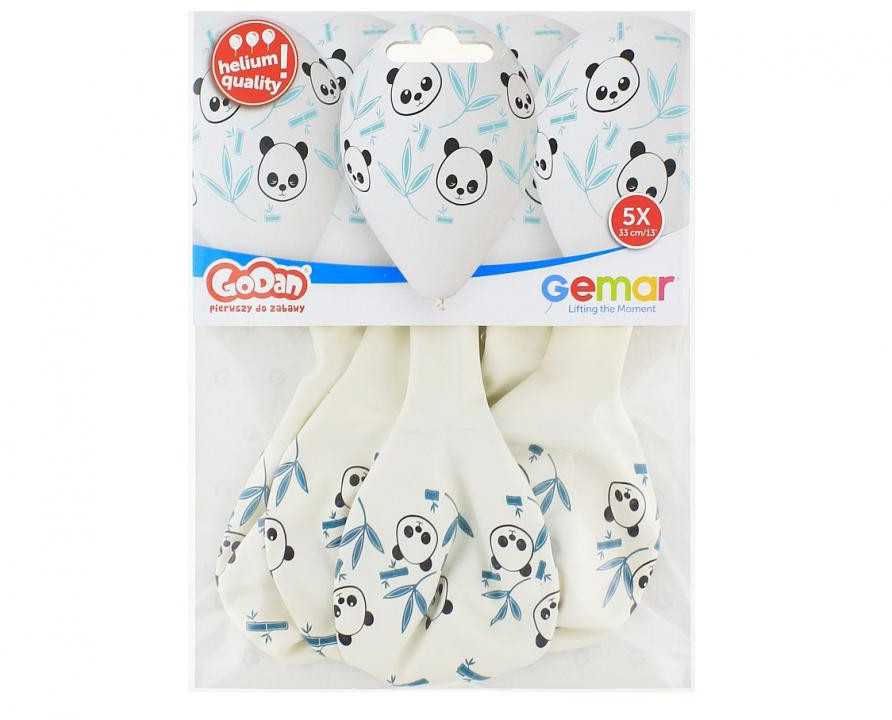 Panda ir bambukas, balionai, 5 vnt. 13 colių (33 cm)