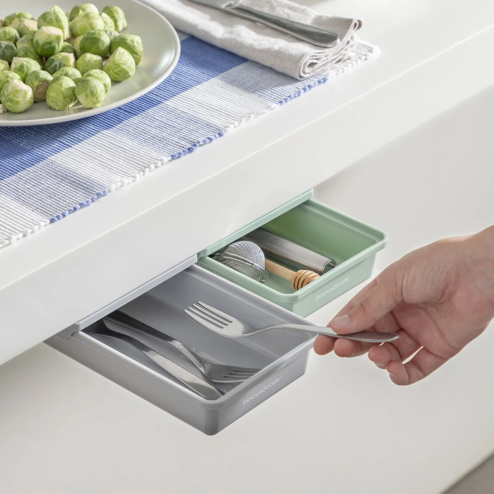 Papildomų priklijuojamų stalo stalčių rinkinys Underalk InnovaGoods Pakuotėje yra 2 vienetų