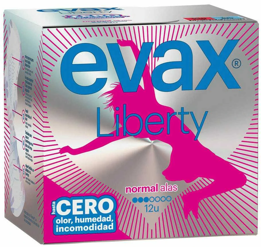 "Evax Liberty Normal" higieniniai įklotai su sparneliais 12 vienetų