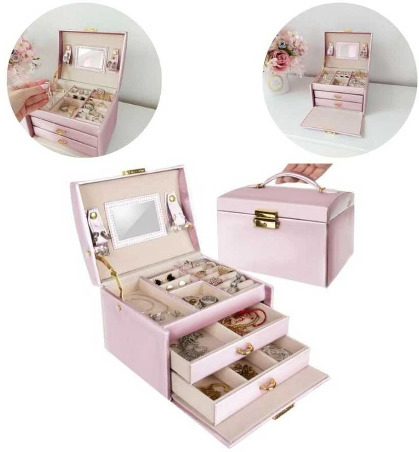 Beautylushh Rožinė PAPUOŠALŲ DĖŽUTĖ „Rožinis ROYAL"