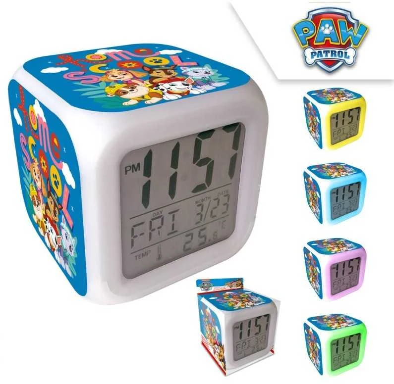 Kids Licensing Paw Patrol Skaitmeninis žadintuvas su žadintuvu 8x8x8 cm Paw Patrol