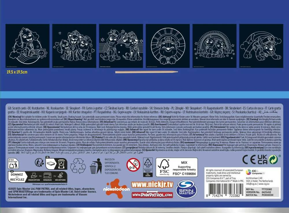 Ccg Mz Import Kids Euroswan Paw Patrol nutrinamų kortelių žaidimas, 6 vnt.