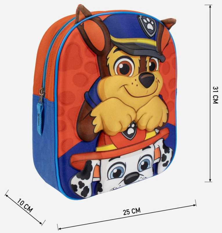 Paw Patrol 3D kuprinė, krepšys 31 cm