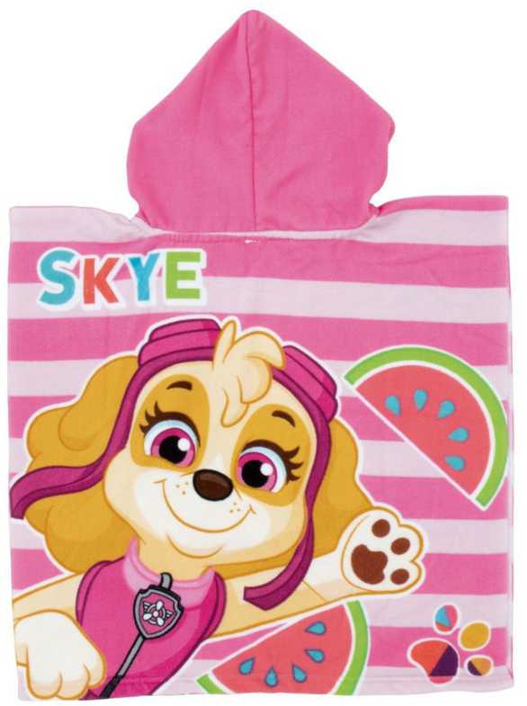 Paw Patrol arbūzinis paplūdimio rankšluostis pončas 55x110cm (greitai džiūstantis)