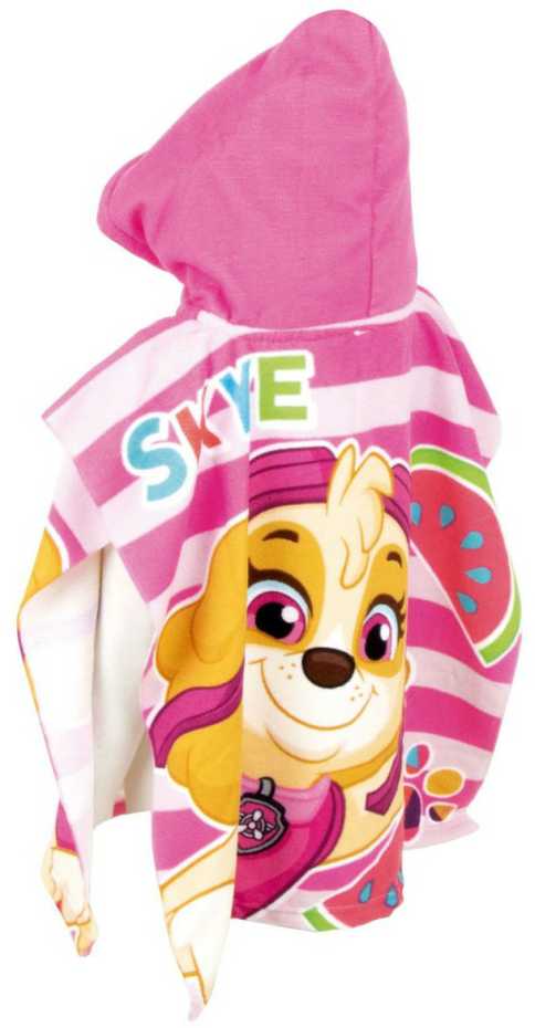 Paw Patrol arbūzinis paplūdimio rankšluostis pončas 55x110cm (greitai džiūstantis)