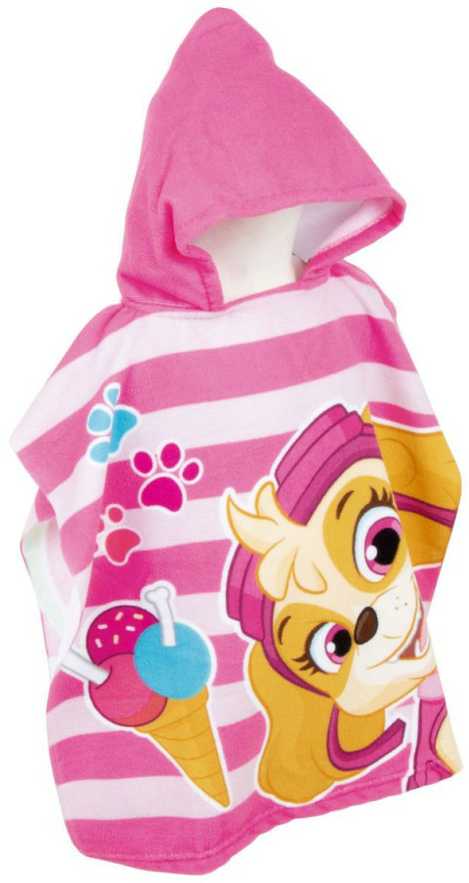 Paw Patrol arbūzinis paplūdimio rankšluostis pončas 55x110cm (greitai džiūstantis)