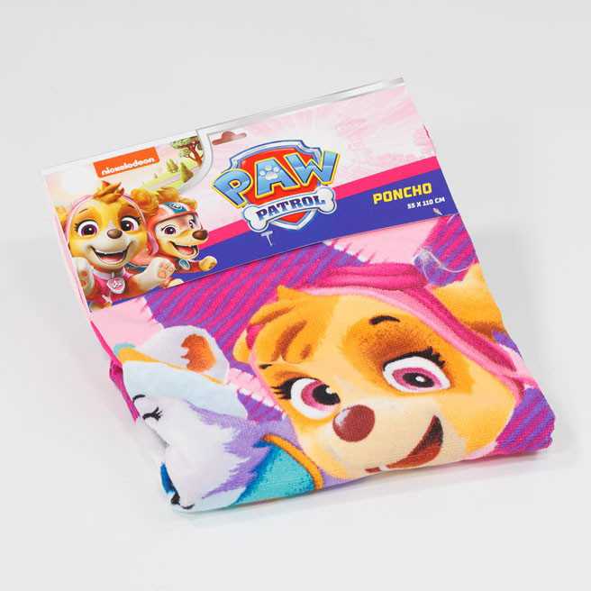 Paw Patrol paplūdimio rankšluostis pončas 55x110 cm (greitai džiūstantis)
