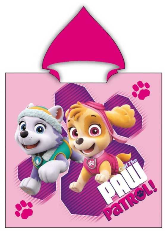 Paw Patrol paplūdimio rankšluostis pončas 55x110 cm (greitai džiūstantis)