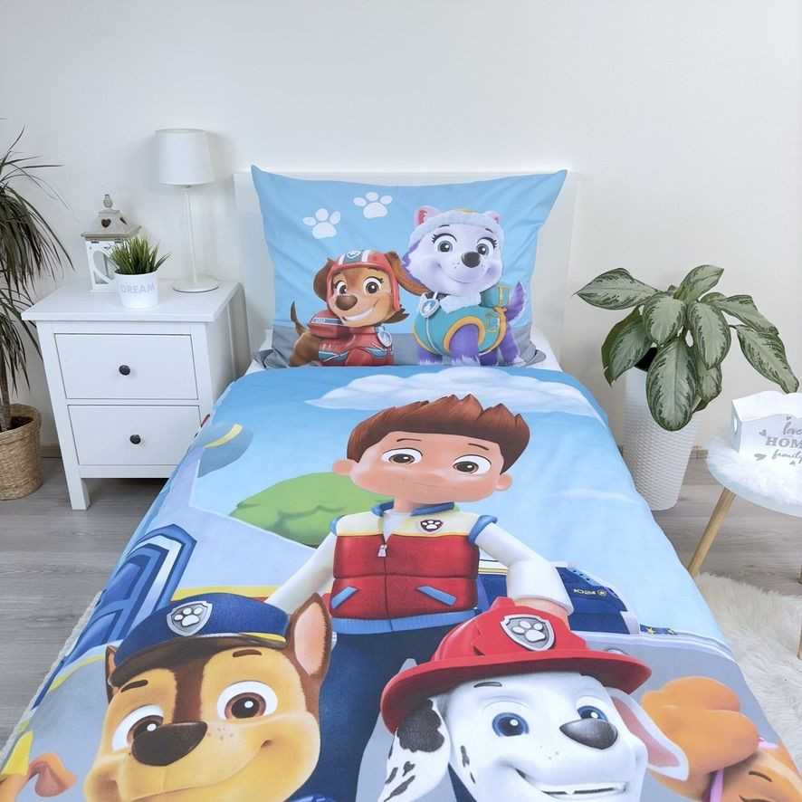 Patalynė bawełniana 140x200 Psi Patrol mėlyna poszewka 70x90 JF24
