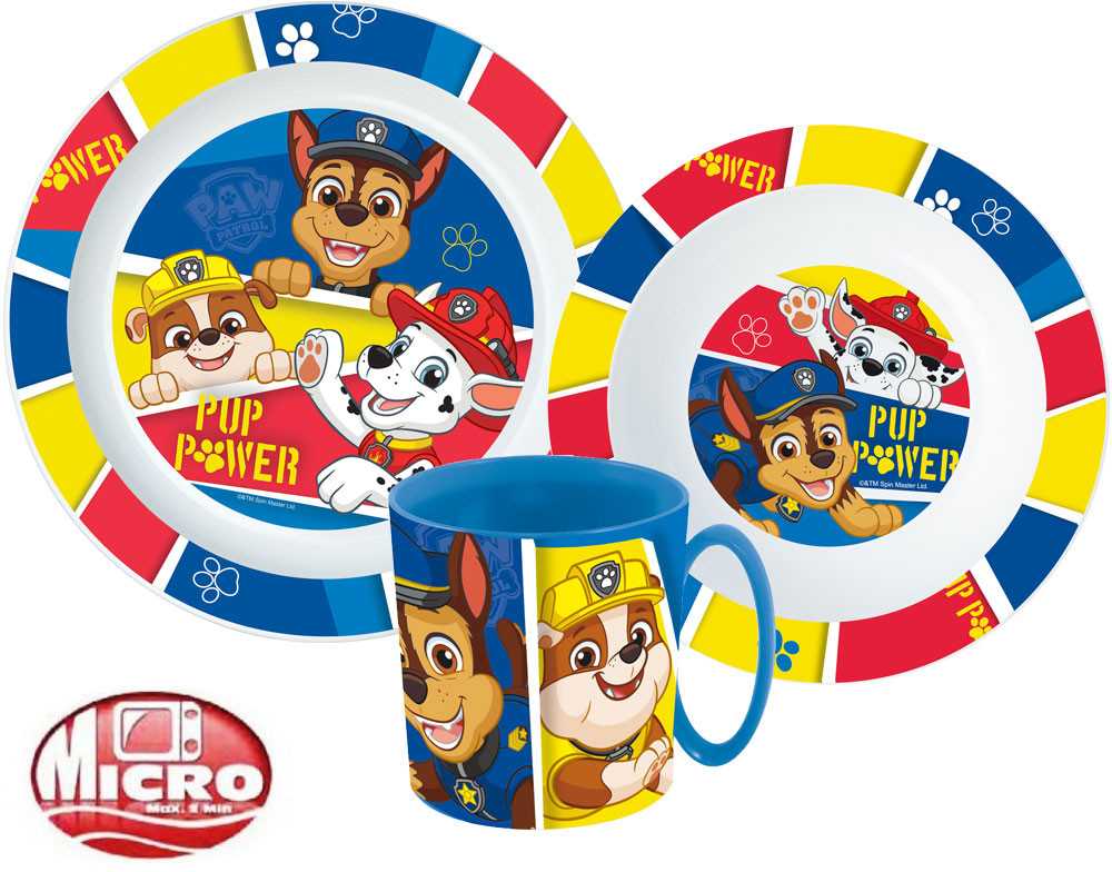 Paw Patrol Pup Power stalo įrankių rinkinys, mikroplastiko su puodeliu 350 ml