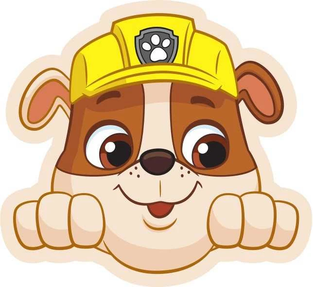 Paw Patrol Rubble dekoratyvinė pagalvėlė 40x37 cm veliūras