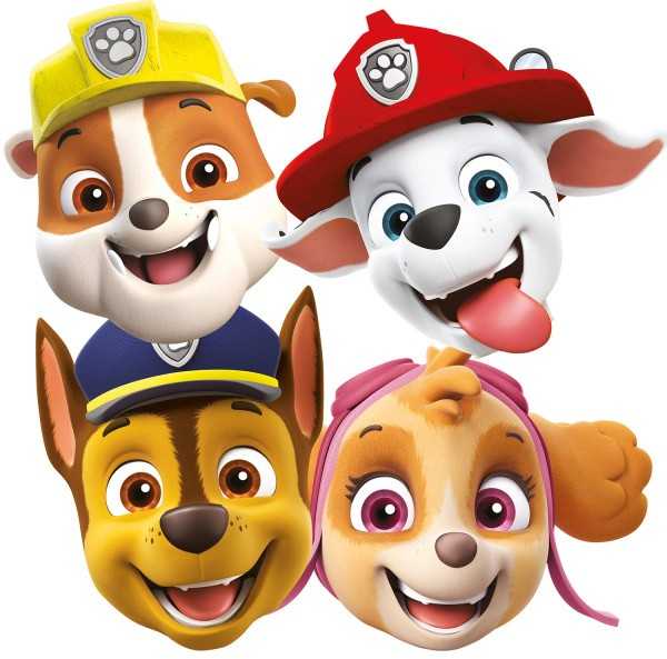 Usorteret Paw Patrol papmasker 8 stk