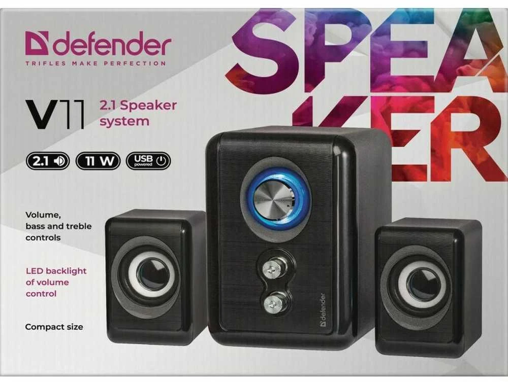 Kompiuterio kolonėlės Garsiakalbiai - Defender V11 2.1 11W USB, Juodi