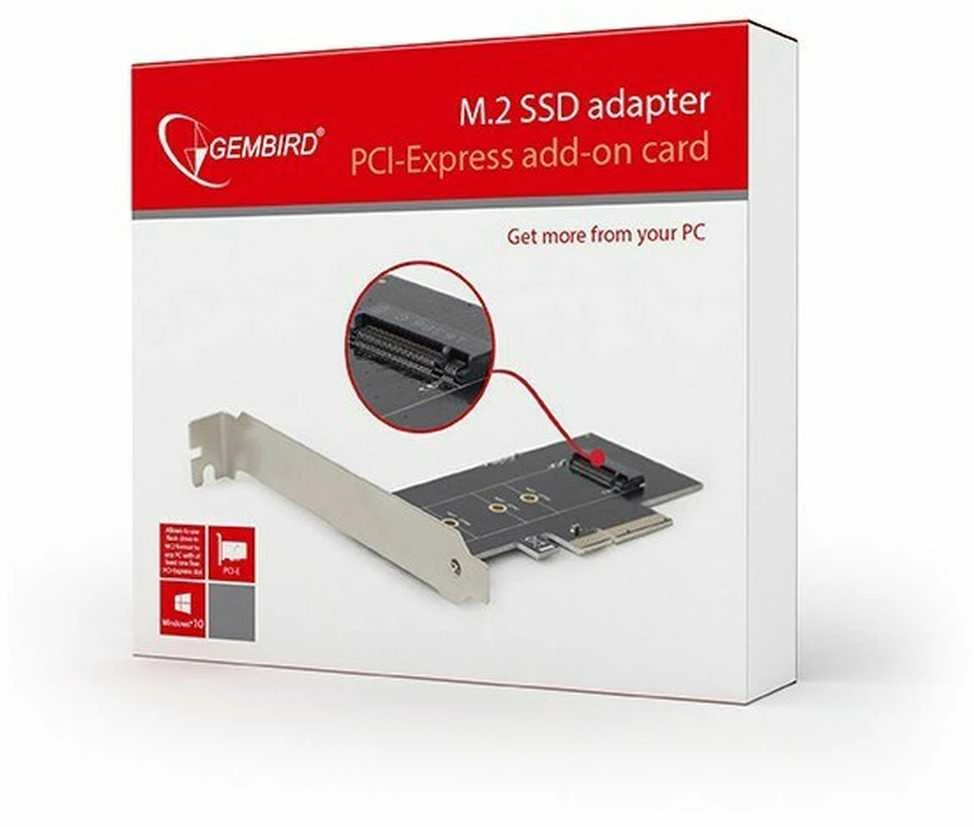 GEMBIRD PEX-M2-01 Gembird M.2 SSD adapteris PCI-Express papildoma kortelė su ypač žemo profilio laikikliu