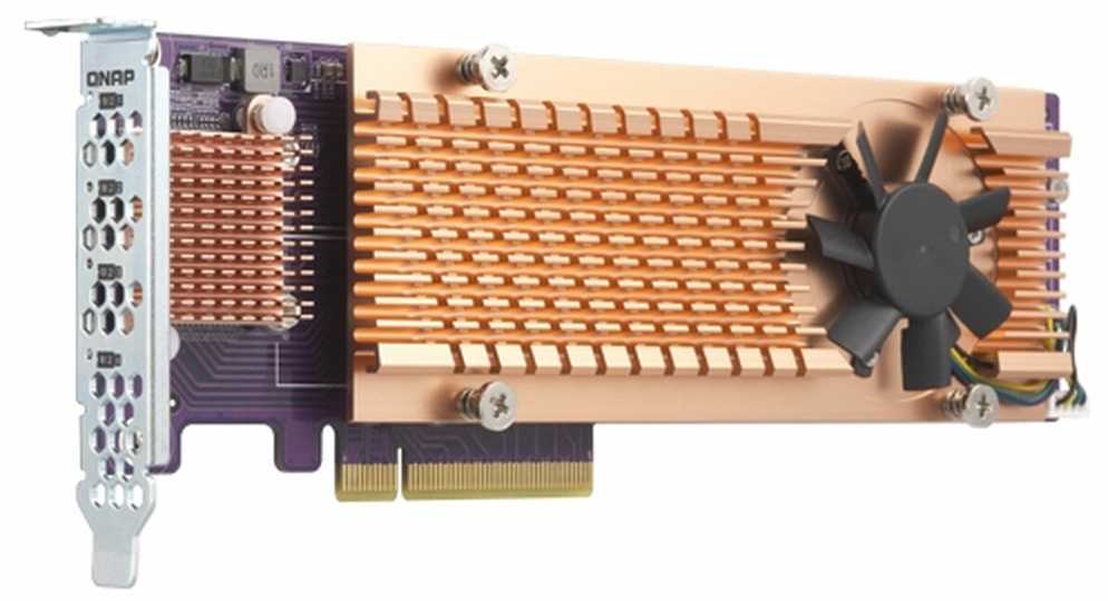 „Qnap QM2-4P-384“, PCIe SSD išplėtimo plokštė, 4 x M.2 2280 M.2 PCIe (3 kartos x4), žemo profilio / viso aukščio laikiklis